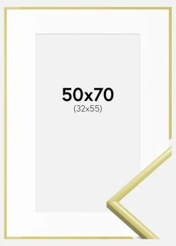 Ramme New Lifestyle Lysegul 50x70 cm - Passepartout Hvid 33x56 cm