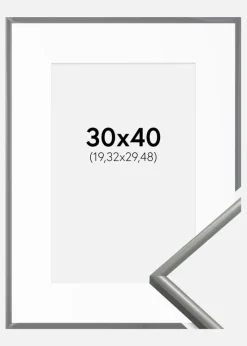 Ramme New Lifestyle Lysegrå 30x40 cm - Passepartout Hvid 8x12 inches