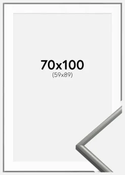 Ramme New Lifestyle Lysegrå 70x100 cm - Passepartout Hvid 60x90 cm