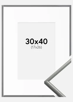 Ramme New Lifestyle Lysegrå 30x40 cm - Passepartout Hvid 18x27 cm