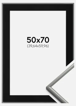 Ramme New Lifestyle Lysegrå 50x70 cm - Passepartout Sort 16x24 inches