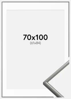 Ramme New Lifestyle Lysegrå 70x100 cm - Passepartout Hvid 62x85 cm