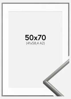 Ramme New Lifestyle Lysegrå 50x70 cm - Passepartout Hvid 42x59,4 cm (A2)