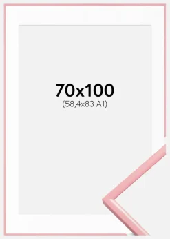 Ramme New Lifestyle Lyserød 70x100 cm - Passepartout Hvid 59,4x84 cm (A1)