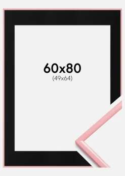 Ramme New Lifestyle Lyserød 60x80 cm - Passepartout Sort 50x65 cm