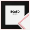 Ramme New Lifestyle Lyserød 50x50 cm - Passepartout Sort 35x35 cm