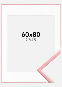 Ramme New Lifestyle Lyserød 60x80 cm - Passepartout Hvid 50x60 cm