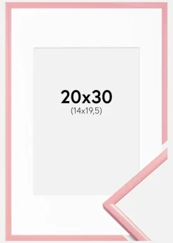 Ramme New Lifestyle Lyserød 20x30 cm - Passepartout Hvid 15x21 cm (A5)