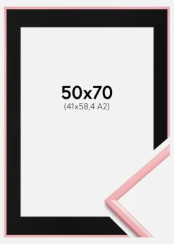 Ramme New Lifestyle Lyserød 50x70 cm - Passepartout Sort 42x59,4 cm (A2)