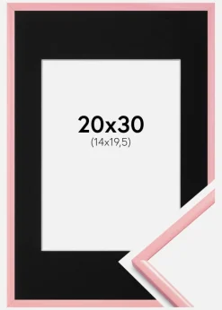 Ramme New Lifestyle Lyserød 20x30 cm - Passepartout Sort 15x21 cm (A5)