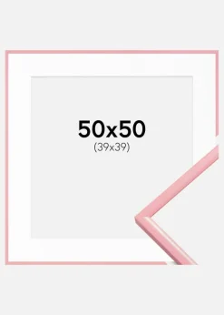 Ramme New Lifestyle Lyserød 50x50 cm - Passepartout Hvid 40x40 cm