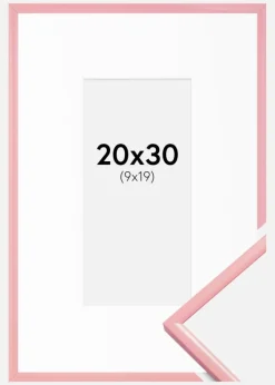 Ramme New Lifestyle Lyserød 20x30 cm - Passepartout Hvid 10x20 cm