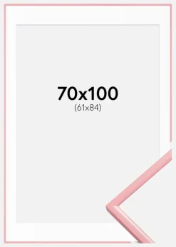Ramme New Lifestyle Lyserød 70x100 cm - Passepartout Hvid 62x85 cm