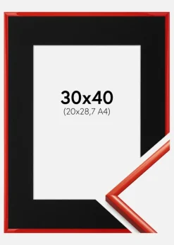 Ramme New Lifestyle Lyserød 30x40 cm - Passepartout Sort 21x29,7 cm (A4)