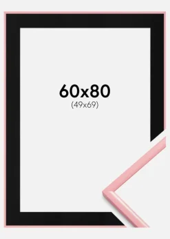 Ramme New Lifestyle Lyserød 60x80 cm - Passepartout Sort 50x70 cm