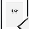 Ramme New Lifestyle Mat Sort 18x24 cm - Passepartout Hvid 13x18 cm