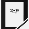 Ramme New Lifestyle Mat Sort 20x30 cm - Passepartout Sort 15x21 cm (A5)