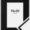 Ramme New Lifestyle Mat Sort 15x20 cm - Passepartout Sort 10x15 cm
