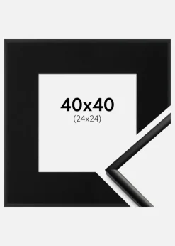 Ramme New Lifestyle Mat Sort 40x40 cm - Passepartout Sort 25x25 cm