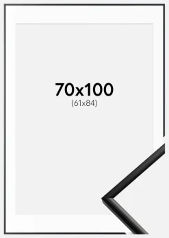 Ramme New Lifestyle Mat Sort 70x100 cm - Passepartout Hvid 62x85 cm