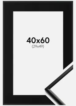 Ramme New Lifestyle Mat Sort 40x60 cm - Passepartout Sort 30x50 cm