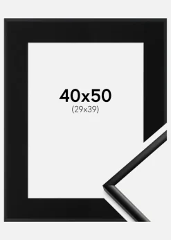 Ramme New Lifestyle Mat Sort 40x50 cm - Passepartout Sort 30x40 cm