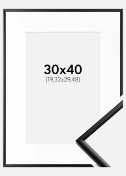 Ramme New Lifestyle Mat Sort 30x40 cm - Passepartout Hvid 8x12 inches