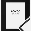 Ramme New Lifestyle Mat Sort 40x50 cm - Passepartout Sort 27,5x37 cm