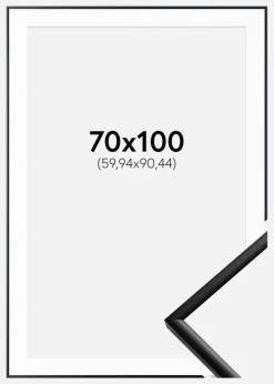 Ramme New Lifestyle Mat Sort 70x100 cm - Passepartout Hvid 24x36 inches