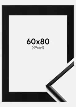 Ramme New Lifestyle Mat Sort 60x80 cm - Passepartout Sort 50x65 cm