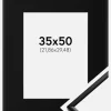 Ramme New Lifestyle Mat Sort 35x50 cm - Passepartout Sort 9x12 inches