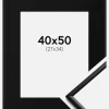 Ramme New Lifestyle Mat Sort 40x50 cm - Passepartout Sort 28x35 cm