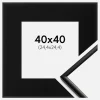 Ramme New Lifestyle Mat Sort 40x40 cm - Passepartout Sort 10x10 inches