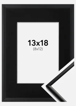 Ramme New Lifestyle Mat Sort 13x18 cm - Passepartout Sort 9x13 cm