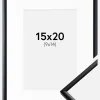 Ramme New Lifestyle Mat Sort 15x20 cm - Passepartout Hvid 10x15 cm