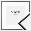 Ramme New Lifestyle Mat Sort 50x50 cm - Passepartout Hvid 35x35 cm