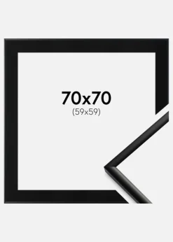Ramme New Lifestyle Mat Sort 70x70 cm - Passepartout Sort 60x60 cm
