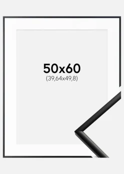 Ramme New Lifestyle Mat Sort 50x60 cm - Passepartout Hvid 16x20 inches