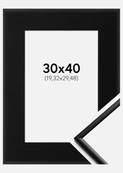 Ramme New Lifestyle Mat Sort 30x40 cm - Passepartout Sort 8x12 inches