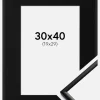 Ramme New Lifestyle Mat Sort 30x40 cm - Passepartout Sort 20x30 cm