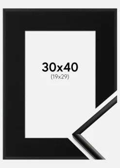 Ramme New Lifestyle Mat Sort 30x40 cm - Passepartout Sort 20x30 cm
