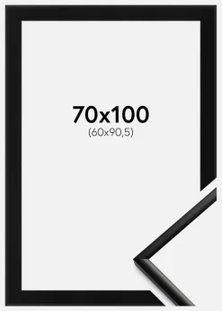 Ramme New Lifestyle Mat Sort 70x100 cm - Passepartout Sort 61x91,5 cm