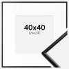 Ramme New Lifestyle Mat Sort 40x40 cm - Passepartout Hvid 25x25 cm