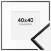 Ramme New Lifestyle Mat Sort 40x40 cm - Passepartout Hvid 10x10 inches