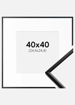Ramme New Lifestyle Mat Sort 40x40 cm - Passepartout Hvid 10x10 inches