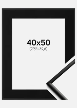 Ramme New Lifestyle Mat Sort 40x50 cm - Passepartout Sort 12x16 inches