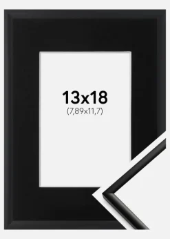 Ramme New Lifestyle Mat Sort 13x18 cm - Passepartout Sort 3,5x5 inches