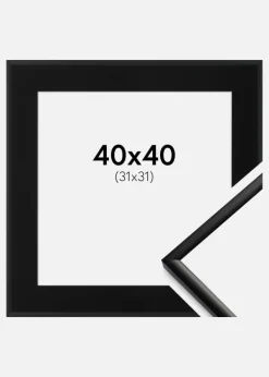 Ramme New Lifestyle Mat Sort 40x40 cm - Passepartout Sort 32x32 cm