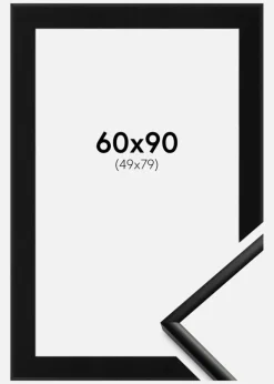 Ramme New Lifestyle Mat Sort 60x90 cm - Passepartout Sort 50x80 cm