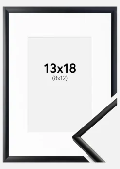 Ramme New Lifestyle Mat Sort 13x18 cm - Passepartout Hvid 9x13 cm